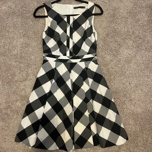 Black and White Checkered Women's Dress